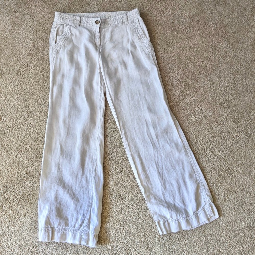 Land's End Cotton Linen Wide Leg Pant